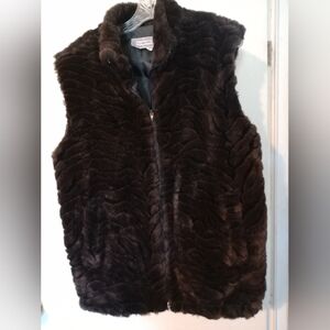 Starfire Brown Faux Fur‎ Vest. Womens
